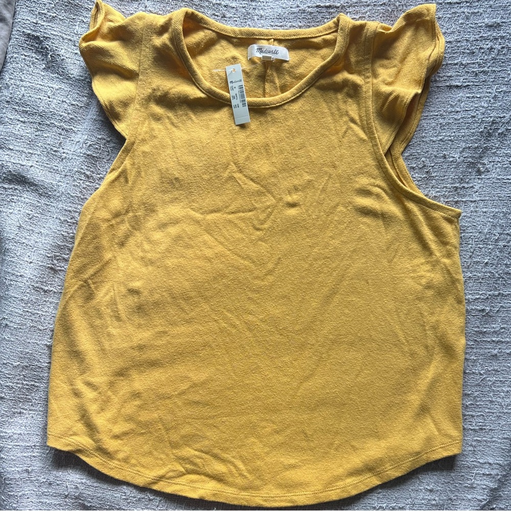 Madewell | Textured Ruffle Sleeve Tank Sz Medium